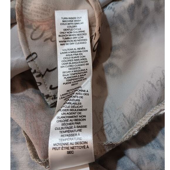 CHICO'S 1 Cute Travel Print Split Sleeves Blouse‎ Top M/8 Animals Maps Safari - Picture 10 of 16